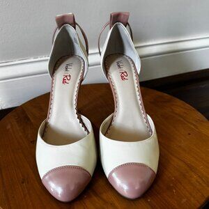 Violet & Red “Chloe” Pink & Ivory Spectator Heels  Women’s 8M  3.5” Heel